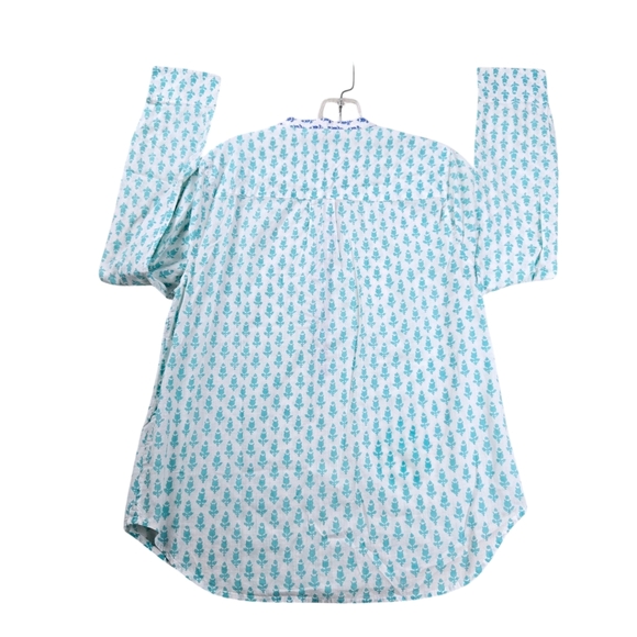 J.Crew Women Sz8 Thistle Print Lightweight Cotton Long-Sleeve Popover Tunic Top - Picture 5 of 13